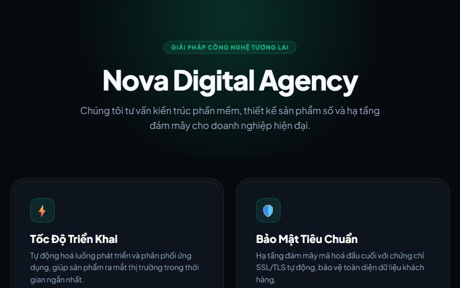 Ảnh trang mẫu Trang Giới Thiệu Doanh Nghiệp & Agency