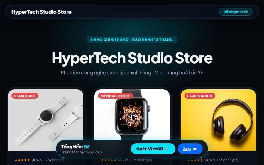 Ảnh trang mẫu Web Bán Hàng E-Commerce Pro