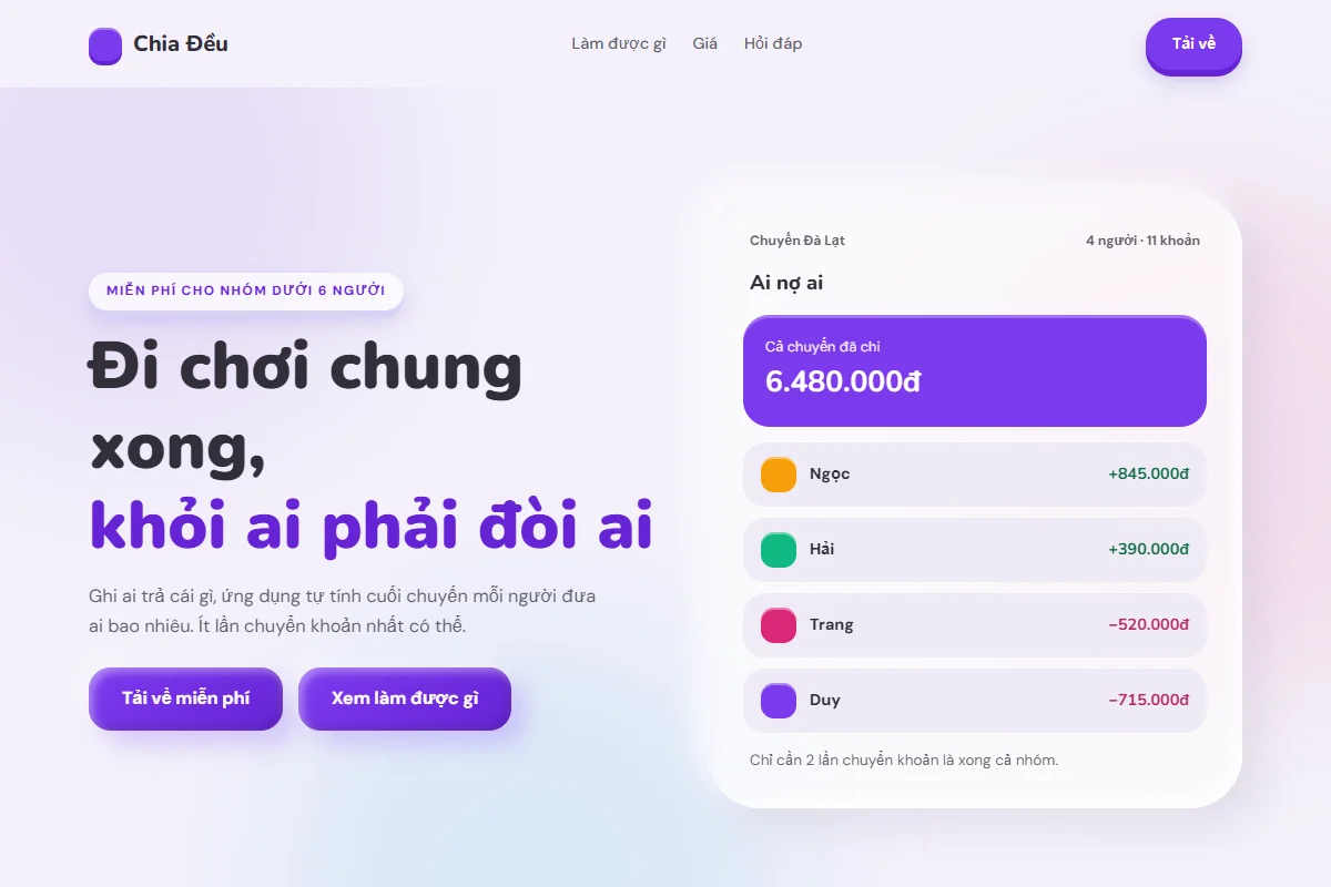 Trang dựng theo phong cách Claymorphism
