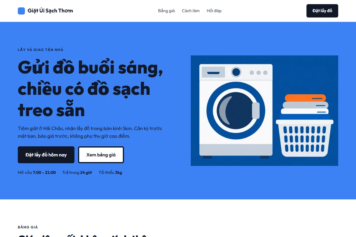 Trang dựng theo phong cách Flat Design