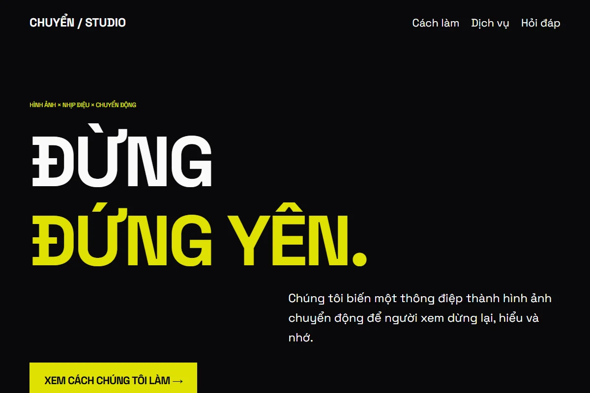Trang dựng theo phong cách Kinetic