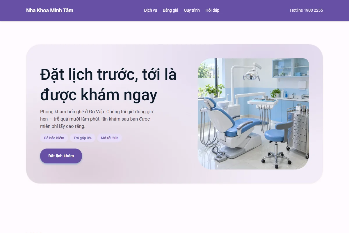 Trang dựng theo phong cách Material Design