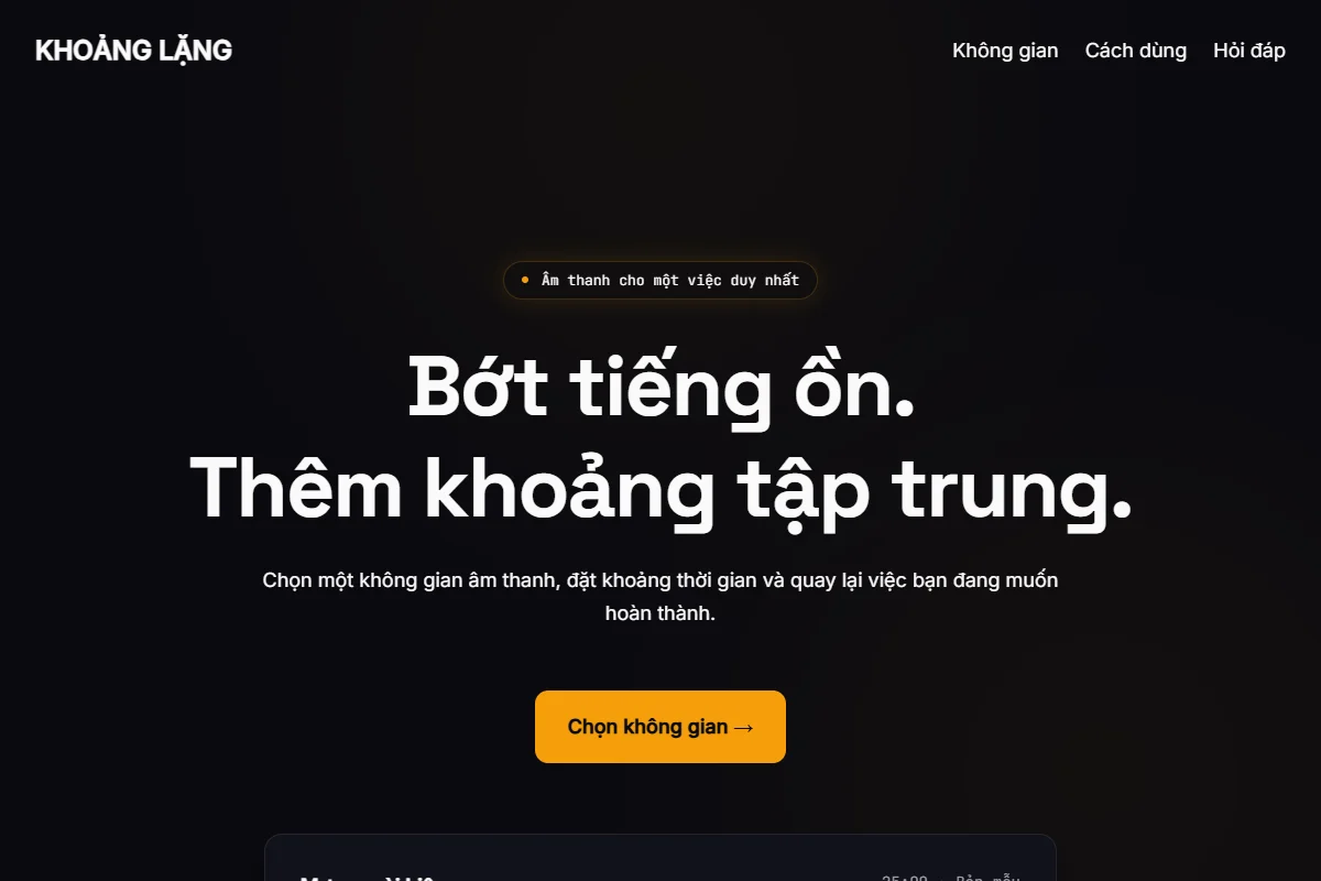 Trang dựng theo phong cách Minimal Dark
