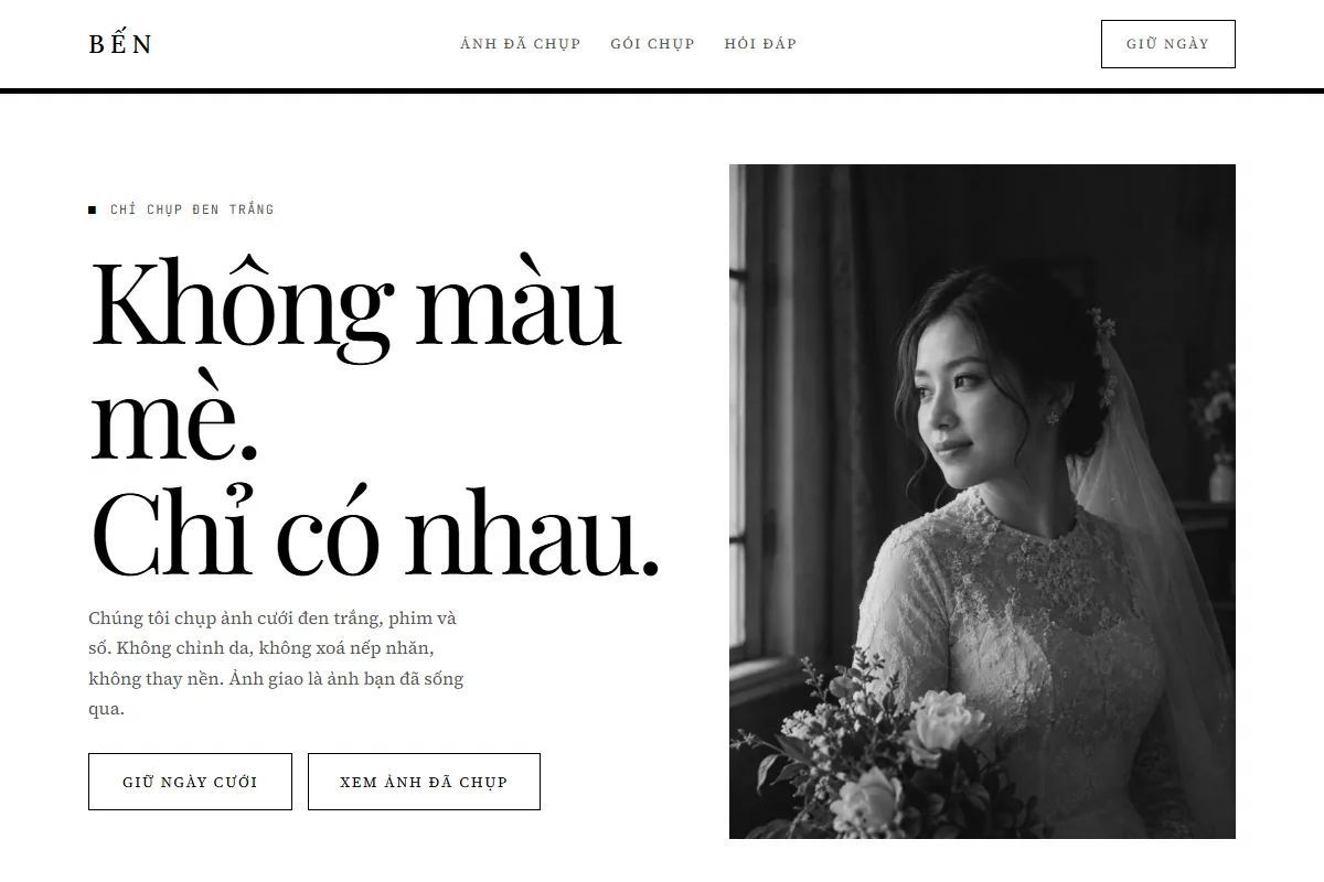 Trang dựng theo phong cách Monochrome