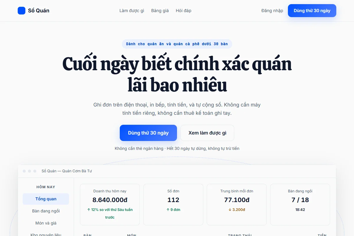Trang dựng theo phong cách SaaS