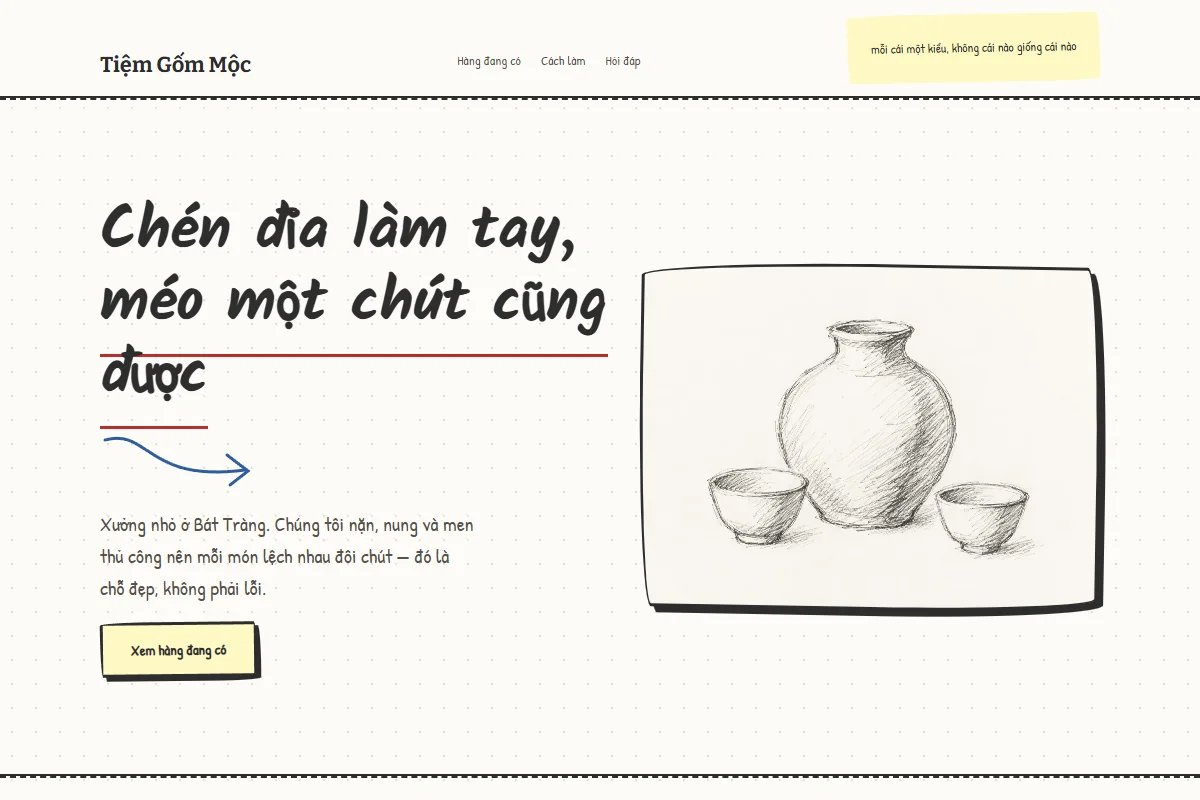 Trang dựng theo phong cách Sketch