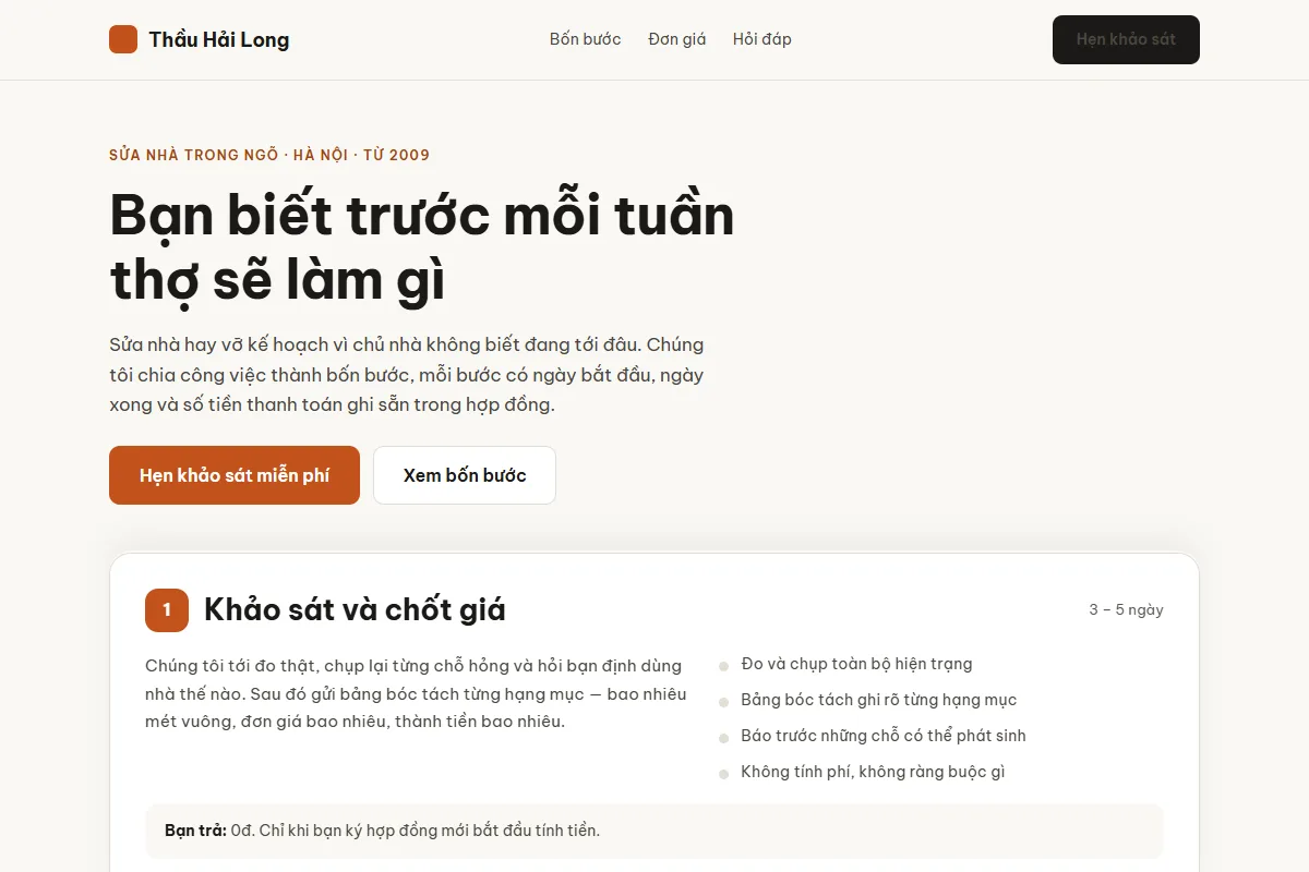 Trang dựng theo phong cách Sticky-stack