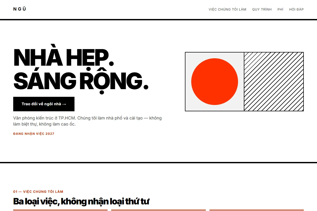 Trang dựng theo phong cách Swiss Minimalist
